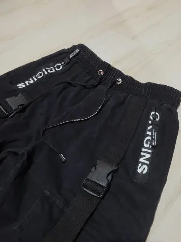Calça Streetwear Unissex preta Ninght Eit (Tamanho M - China)