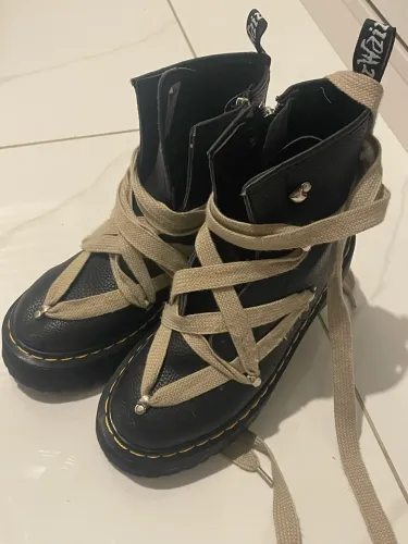 RICK OWENS x Dr. Martens Quad Sole Pentagram jumbo lace boots