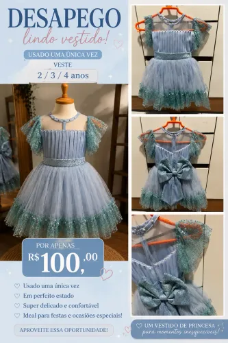 Vestido de festa infantil 