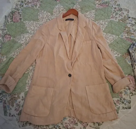 Blazer zara linho feminino