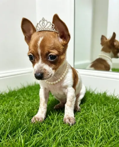 Pequena Pinscher Fêmea Encantadora