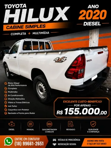 Toyota Hilux CS 4X4 2.8 TDI Diesel Mec. 2020