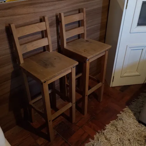 2 Banquetas Madeira Rústica