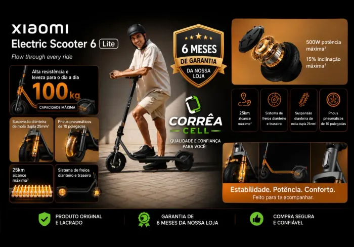 Patinete Scooter Xiaomi 6 lite lacrado na caixa com garantia