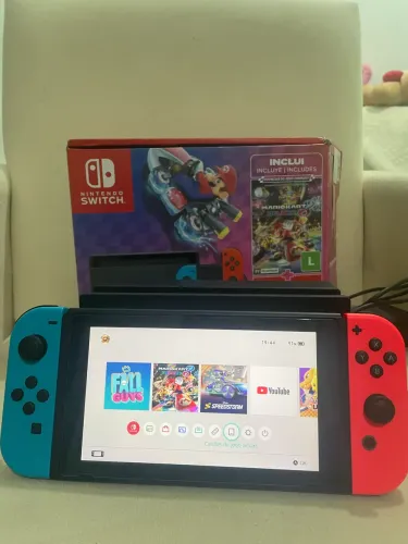 Nintendo switch v2 com vários jogos