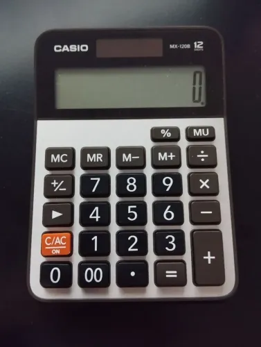 Calculadora Casio De Mesa MX-120B - Solar/Bateria, 12 Digitos