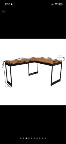     Mesa de Escritório em L - Semi Nova (3 Meses de Uso)