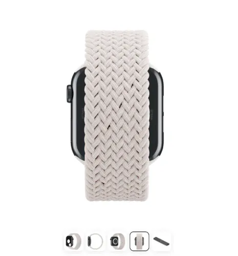 Pulseira original APPLE LOOP trançada - cor off white - tamanho 7 