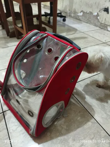 Mochila pet chalesco vermelha 