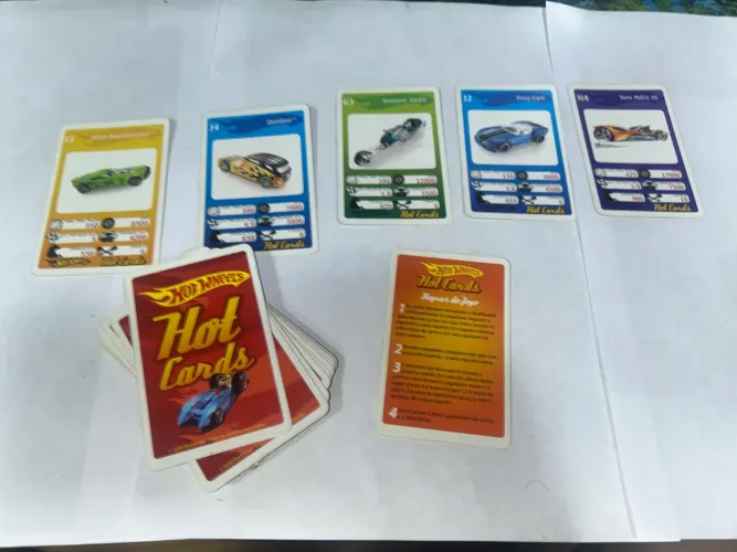 Jogo Hot Wheels Hot Cards Completo 2008 Mattel - 35 Cartas + Regras