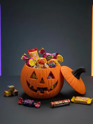Balde Abóbora Halloween | Porta-Doces 3D