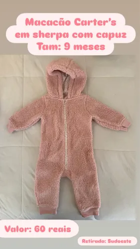 Casaco de Soft/Pelúcia Rosa Carter's (Com Capuz) 
