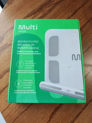 Balanca digital corporal de bioimpedância biohealth pro com 8 sensores bluetooth