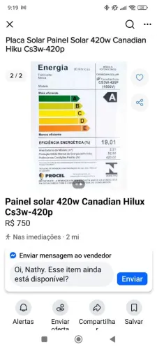 Painel solar novo