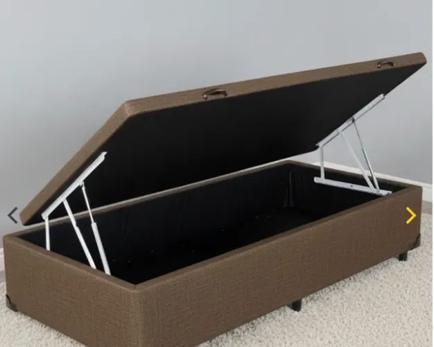 BASE BOX SOLTEIRO BAÚ EM LINHO MARROM