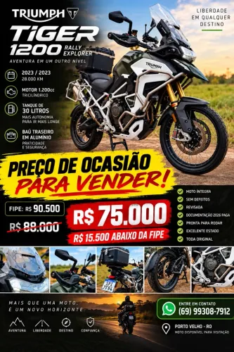 Tiger 1200 Rally Explorer 2023 - R$ 75 mil | Abaixo da FIPE