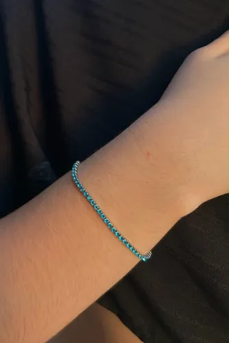 Pulseira Riviera Azul em Aço Inoxidável Feminina Elegante