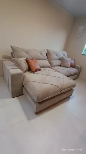 Sofá Retrátil Gran Bello 2,90m Bege 