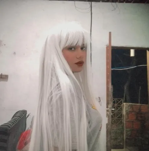 Peruca branca Cosplay