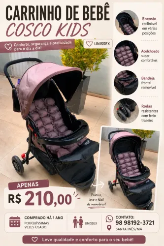 Carrinho de bebê unissex