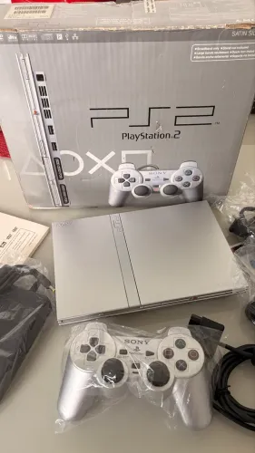 Antigo Sony Play2 Ps2 Prata com caixa Original Serial Correto Aceito Cartão 18X