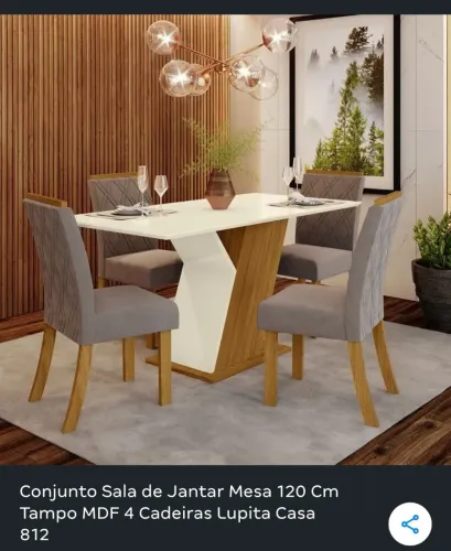 Mesa de jantar e 4 cadeiras