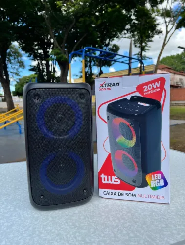 Caixa de Som Bluetooth 20W XDG-96 | LED RGB + TWS + USB/SD