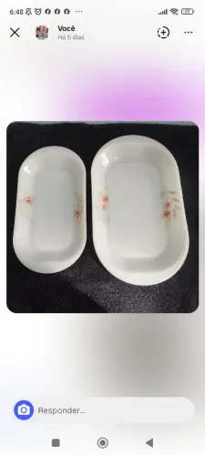 Duas travessas em opalina Branca colorex