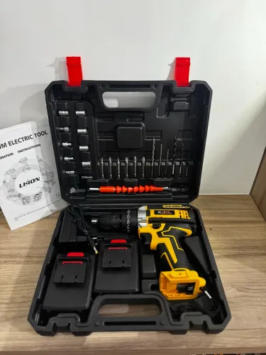 FURADEIRA PARAFUSADEIRA 21V SEM FIO - 2 BATERIAS + MALETA