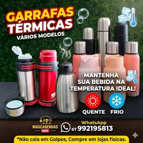 GARRAFA TERMICA QUENTE OU FRIO 1.200ML COD: 0158
