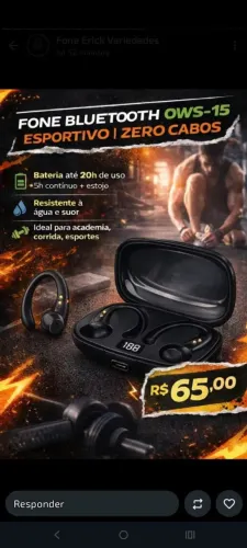 Fone bluetooth esportivo ows-15