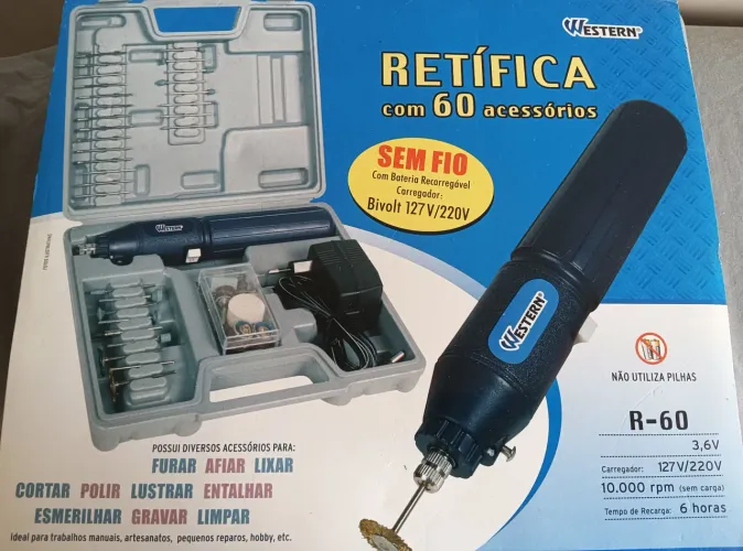 Retífica Western sem fio, com 60 acessórios