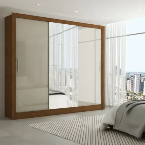 Guarda Roupa Casal Fortaleza 3 Portas Moderno