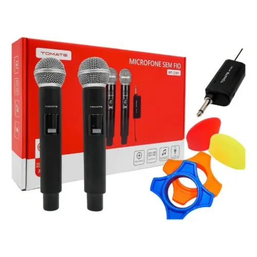Kit 2 Microfone Sem Fio Wireless Profissional Karaokê