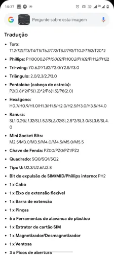 Kit de chaves de manutenção de celular, iPhone, notebook e tablet