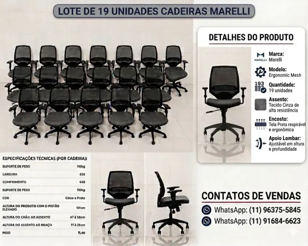 Cadeira de Escritório Ergonômica Marelli