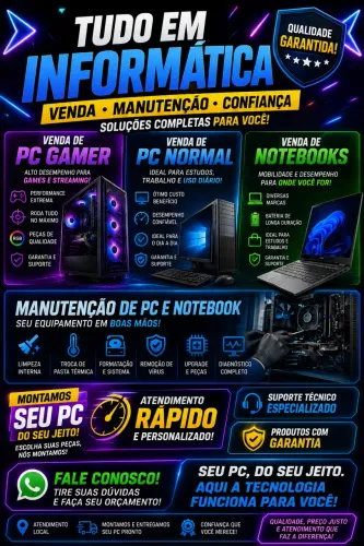 INFORMÁTICA VENDA E MANUTENÇÃO PC E NOTEBOOK 