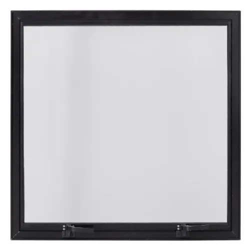 Janela Maxim-Ar 80x80 cm - Alumínio Preto Fosco | Vidro Mini Boreal 3 mm