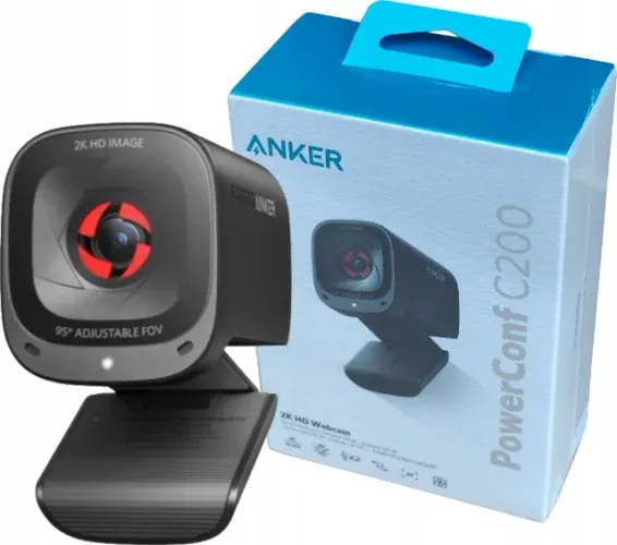 Webcam Anker PowerConf C200 2K 30FPS cor preto