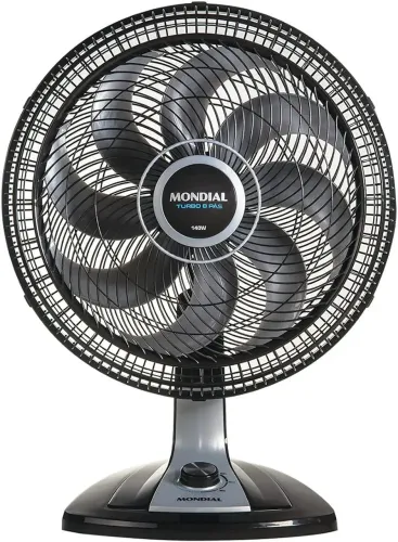 MONDIAL Ventilador 40cm Super Turbo 8 Pás, Preto/Prata, 140W, 220V - VTX-40-8P