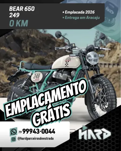 ROYAL ENFIELD BEAR 650 - 0Km - Emplacamento grátis para a versão 249 - Entrega em Aracaju