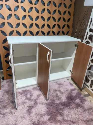 Balcão de 3 portas amadeirado em mdf