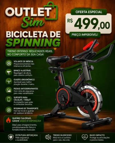 Bicicleta Ergométrica Spinning novo na caixa