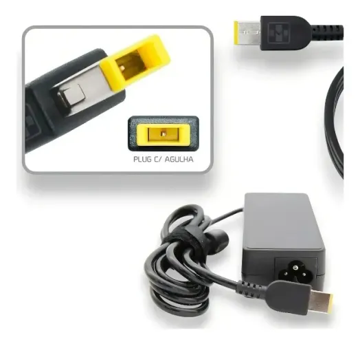 Fonte Carregador Lenovo Thinkpad Touch 4,5a 20v 90w Plug Retangular Usb