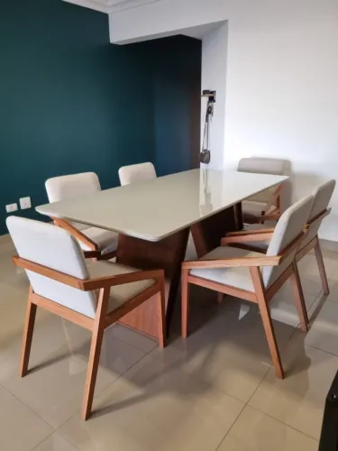 Mesa de Jantar Retangular 6 lugares - Off White