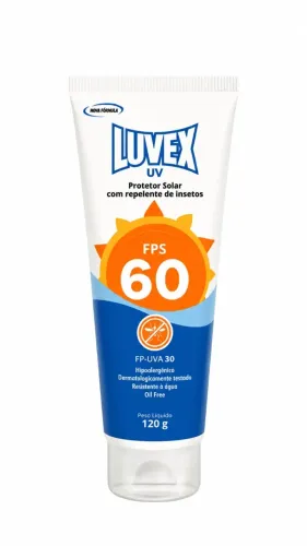 Protetor Solar Luvex Repelente FPS30 120G - PFS60 120G - Dermatologicamente testado.
