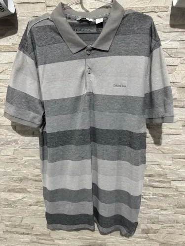 Camisa Polo Calvin Klein cinza
