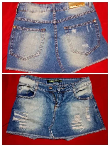 Saia jeans, curta tamanho 38