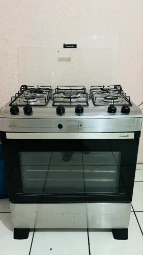 Fogão Mueller 5 Bocas - Mesa de Inox e Muito Bem Conservado