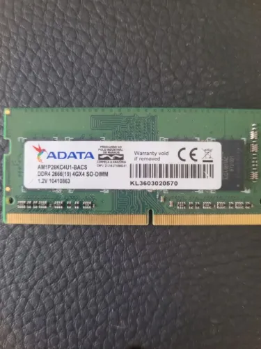 Memória RAM para Notebook ADATA 4GB DDR4 2666MHz em perfeito estado